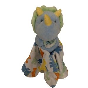 Baby Essentials Dinosaur Triceratops Baby Plush Security Blanket Lovey Toy